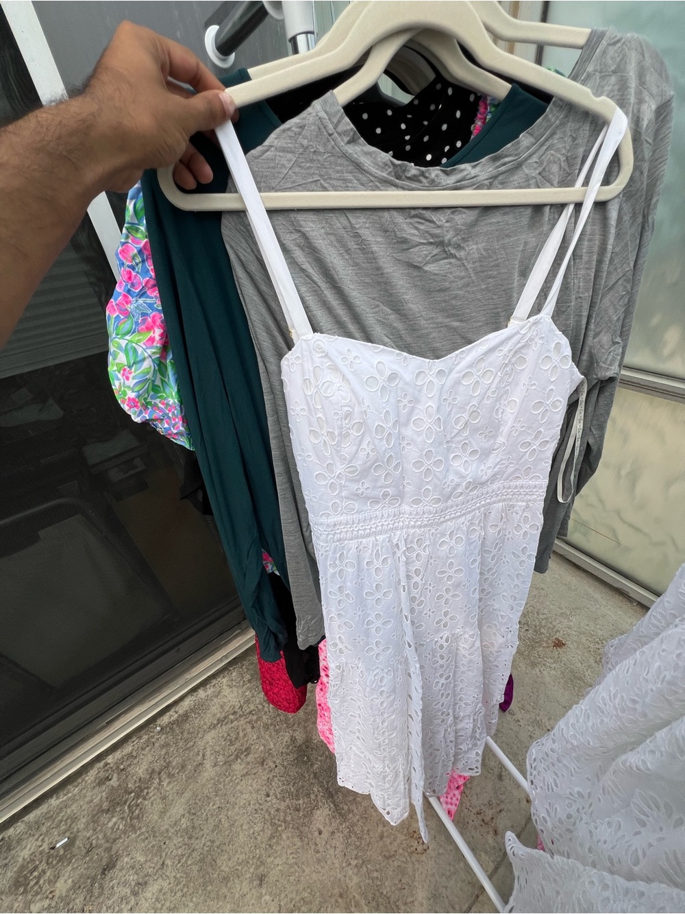 Lilly Pulitzer White Eyelet Mini Dress with Spaghetti Straps